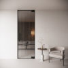 Glass door frameless / glass door black / grid frame