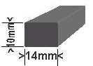 Glazing Bead rectangular 14x10mm PVC - White