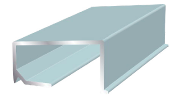 Lasituslista alumiini Alalista kaadolla Luonnonväriin anodisoitu - 20mm leveys, 19mm korkeus Luonnonväriin anodisoitu